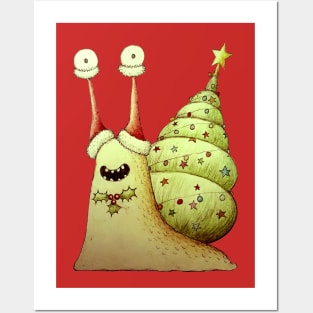 Christmas snail Posters and Art